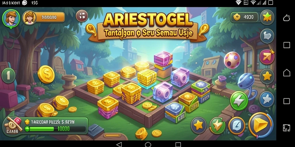 Tampilan gameplay ARIESTOGEL yang menantang dan menyenangkan.