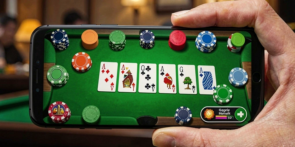 Tampilan gameplay seru dalam permainan Gaple BIRUTOTO.