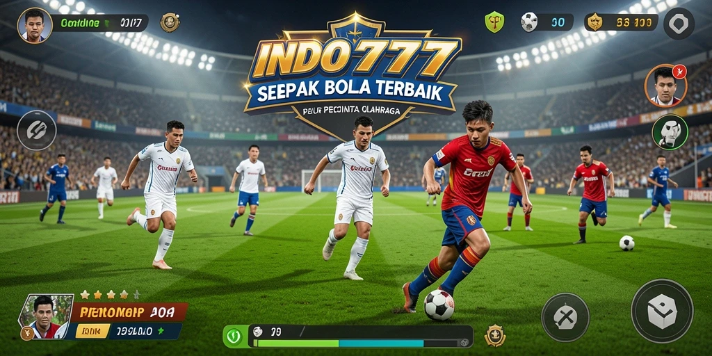 Tampilan gameplay INDO777 yang seru dengan aksi sepak bola mendebarkan.