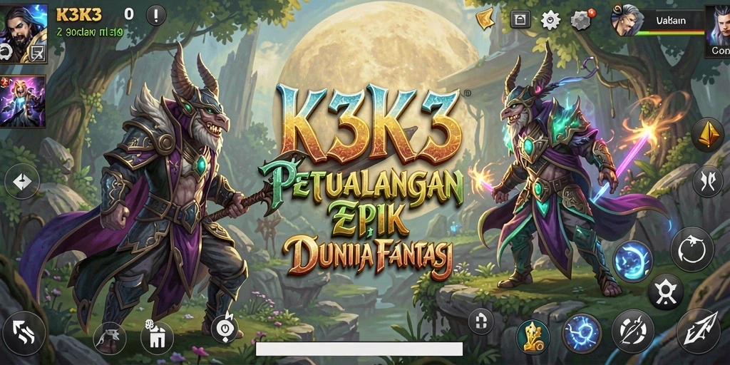 Gameplay RPG K3K3 menampilkan pertempuran dinamis dan eksplorasi mendalam.
