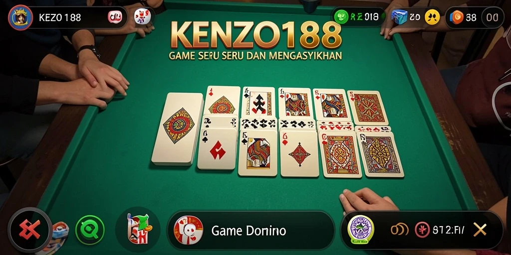 Tampilan gameplay seru KENZO188 yang menggugah semangat bermain domino.