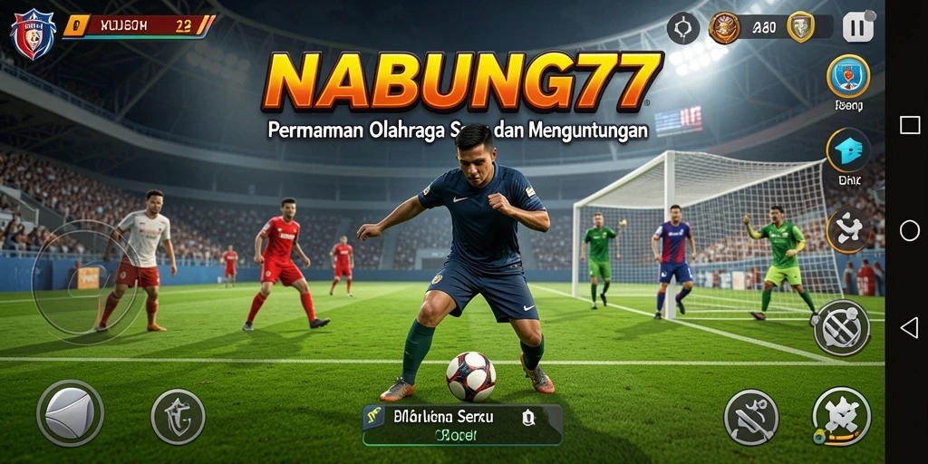 Screenshot gameplay NABUNG77 yang menampilkan aksi olahraga yang mendebarkan.