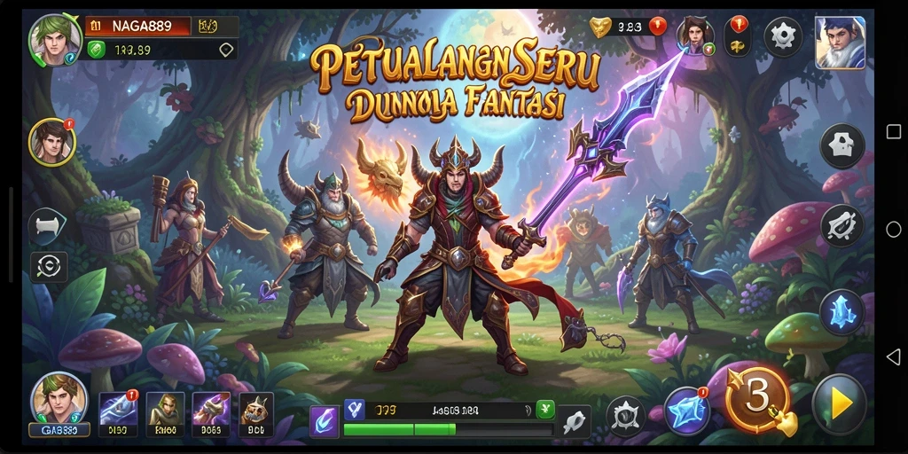 Screenshot menunjukkan aksi seru dalam permainan petualangan NAGA889.