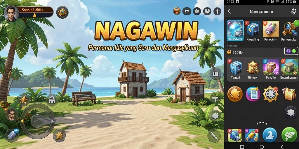 Screenshot gameplay NAGAWIN yang menunjukkan keseruan permainan Idle.