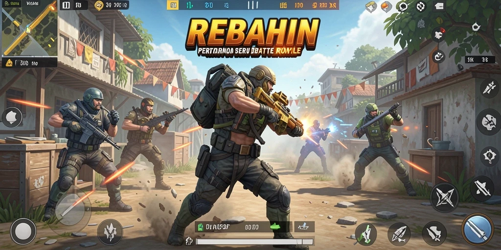 Tampilan dalam game REBAHIN dengan aksi pertarungan yang mendebarkan.