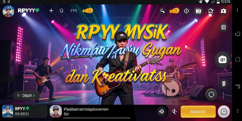 Tampilan gameplay RPYYY menampilkan interaksi seru dengan musik.