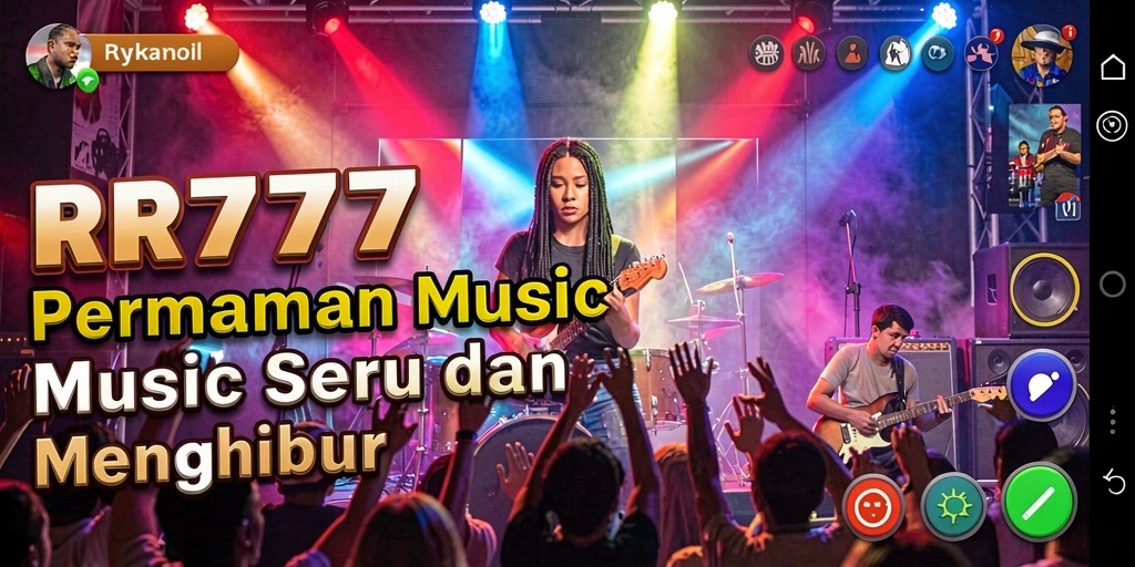 Gameplay RR777 yang menarik dengan alat musik interaktif.