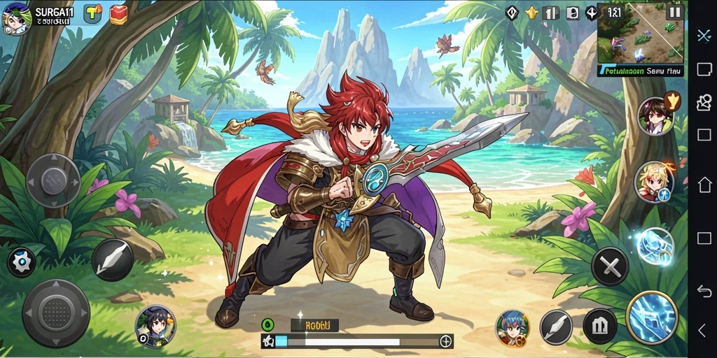 Menampilkan aksi seru dari gameplay Anime dalam SURGA11.