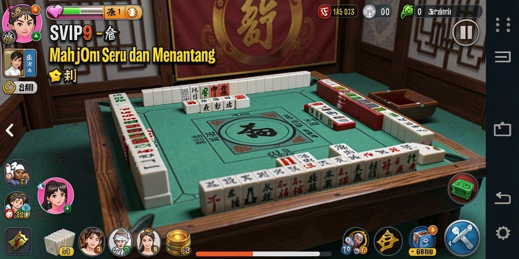 Screenshot gameplay SVIP9 menunjukkan aksi seru Mahjong.