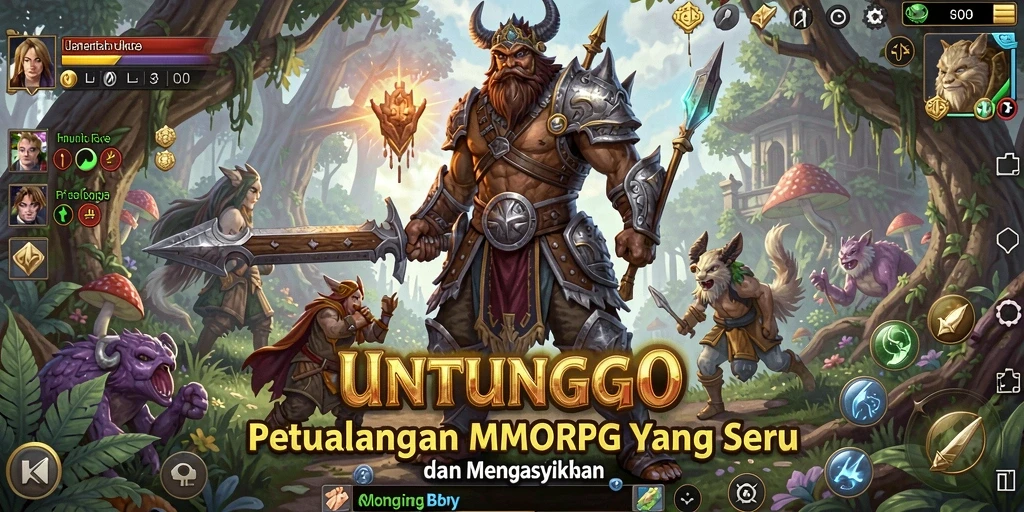 Tampilan gameplay seru dalam dunia fantasi UNTUNGGO.