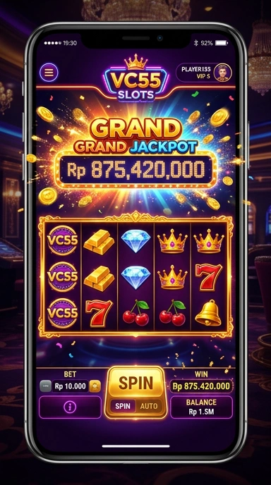 Tampilan halaman utama aplikasi vc55 yang menarik.